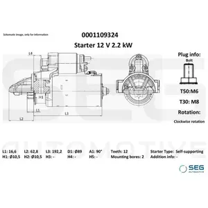 Démarreur Ford 2.0 Kw Citroën; Fiat; Ford; Land Rover; Peugeot Seg Aut... pas cher