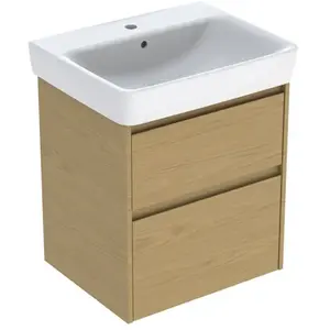 Geberit Renova Plan ensemble lavabo avec meuble sous lavabo, 2 tiroirs, 60x69,7x44,6cm, 504.036.PS.1 pas cher