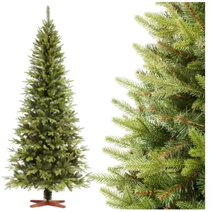 FairyTrees Sapin de Noël Artificiel 220cm NORDMANN SLIM | Arbre de Noë...