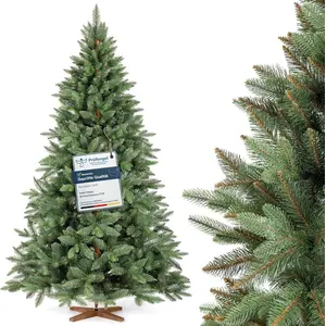 FAIRYTREES Sapin de Noël Artificiel, Nordmann Premium 220 cm, Éléments... pas cher