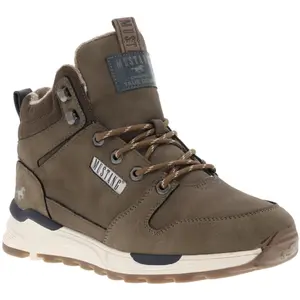 Mustang - Bottines Mustang Taupe Et à Zip Et Lacets Ronds - Taupe 43 pas cher