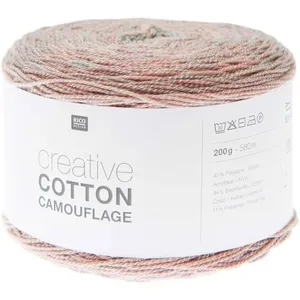 Pelote de coton Creative Cotton Camouflage - 200GR - 002 Rose - Rose G... pas cher