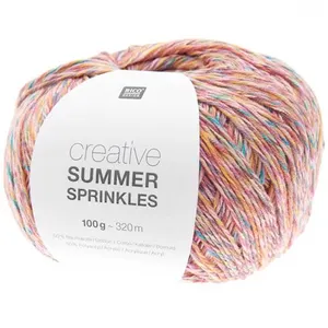 Rico Design Pelote de coton Creative Summer Sprinkles - 100Gr -(...) - 007 Orange Candy