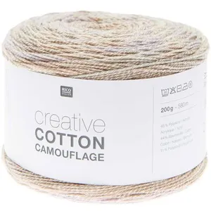 Pelote de coton Creative Cotton Camouflage - 200GR - 004 Ecru - Sandy ... pas cher