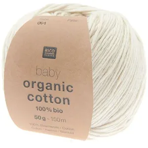 Rico Design Pelote de coton Baby organic cotton - 100% BIO -(...) - 01 Creme