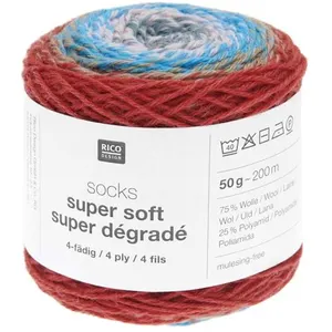 Laine à chaussette Socks Super Soft Super Dégradé 4 fils - 03 Rouge Mo...