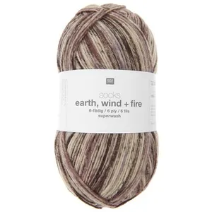 Laine à chaussette Socks Earth Wind + Fire 6 fils - 05 Marron Terra - ...