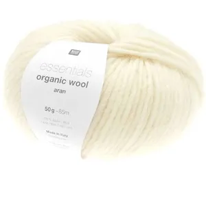 Pelote de laine à tricoter Essentials Organic Wool Aran - 01 Creme ecr...
