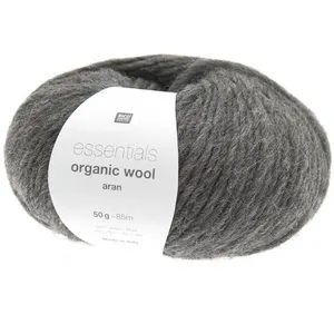 Pelote de laine à tricoter Essentials Organic Wool Aran - 05 Gris Anth... pas cher