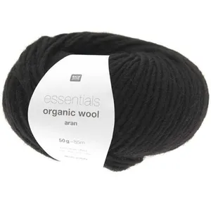 Pelote de laine à tricoter Essentials Organic Wool Aran - 06 Noir - 06...