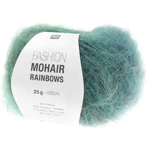 Pelote de laine et mohair FASHION MOHAIR RAINBOWS - 25GR - 05 Vert Aqu...