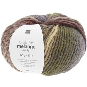 Pelote de laine à tricoter CREATIVE MELANGE CHUNKY -(...) - 75 Vert pas cher