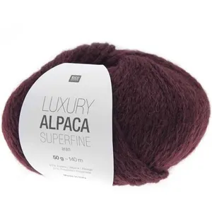 Fil de laine à tricoter LUXURY ALPACA Superfine Aran - 28 Rouge Vin - ...