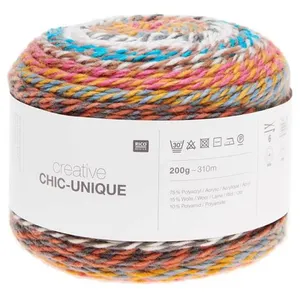Pelote de laine à tricoter Creative Chic Unique - 200GR - 011 Arc en c...