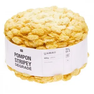 Fil à tricoter Pompon Stripey Dégradé 400GR - Rico Design(...) - 001 Jaune