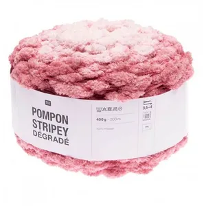 Fil à tricoter Pompon Stripey Dégradé 400GR - Rico Design(...) - 002 Rose