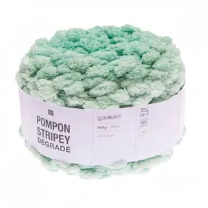Fil à tricoter Pompon Stripey Dégradé 400GR - Rico Design(...) - 004 Menthe