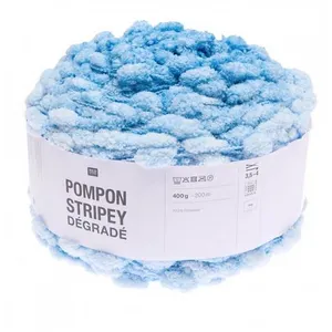 Fil à tricoter Pompon Stripey Dégradé 400GR - Rico Design(...) - 005 Bleu