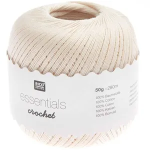 Fil à crocheter - RICO DESIGN - Essentials crochet - Crème - 50 g - 10...