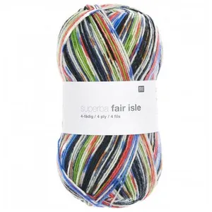 Pelote de laine à chaussettes à tricoter Superba Fair Isle 4 fils - 10...