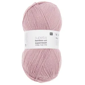 Rico 008 Superba Bamboo Uni Chaussette 4 plis Rose fumé
