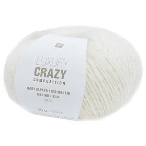 Fil exceptionnel à tricoter Luxury Crazy Composition Aran - 01 Creme -...