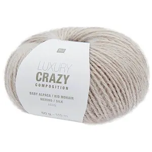 Fil exceptionnel à tricoter Luxury Crazy Composition Aran - 02 Poussie... pas cher