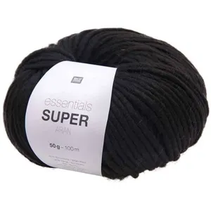 Pelote de laine à tricoter Essentials Super Aran -(...) - 16 Noir