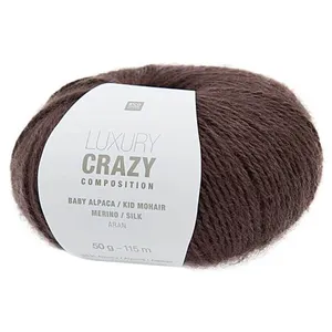 Fil exceptionnel à tricoter Luxury Crazy Composition Aran - 10 Chocola... pas cher