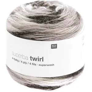 Rico Design Laine à chaussette Superba Twirl 4 fils - 100GR -(...) - 001 gris