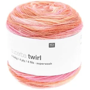 Laine à chaussette Superba Twirl 4 fils - 100GR - 003 multicolore saum...