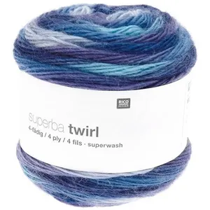 Rico Design Laine à chaussette Superba Twirl 4 fils - 100GR -(...) - 004 Bleu
