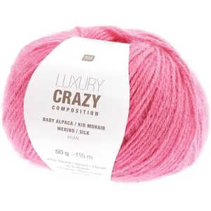 Fil exceptionnel à tricoter Luxury Crazy Composition Aran - 011 Rose -...