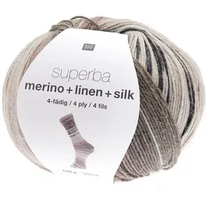 Laine à chaussette Superba Merino + Linen + Silk 4 fils - 100 gr - Mul... pas cher