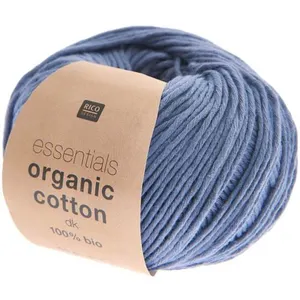 Coton à tricoter Essentials Organic Cotton DK - Rico Design 016 Bleu -...
