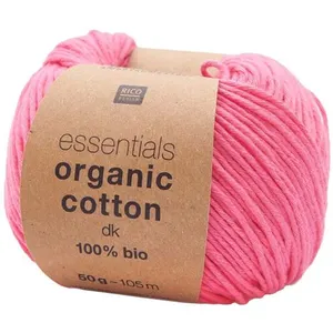 Coton à tricoter Essentials Organic Cotton DK - Rico Design 022 Pink R...