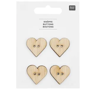 Boutons en Bois en Forme de Cour X4 de : Une Touche d'Amour Naturelle ...