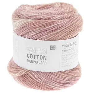 Rico Design Pelote de Coton et de laine Fashion Cotton Merino Lace -(...) - 03 Roses