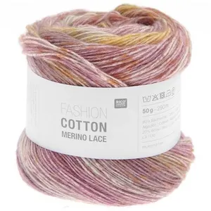 Rico Design Pelote de Coton et de laine Fashion Cotton Merino Lace -(...) - 02 Rose pastel