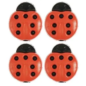 Carte de 4 boutons coccinelle   13 x 15 mm   Rico Design(...) - Rouge