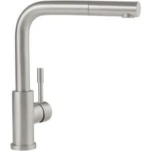 Villeroy & Boch Steel Shower Window Mitigeur de cuisine pivotant avec douchette extractible, à installer sous une fenêtre, 969901LC,Vendu paramazon