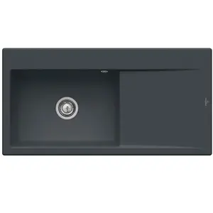 Comparateur de prix : V&B Évier encastré Subway Style 60 Flat gauche, avec garniture, pur noir