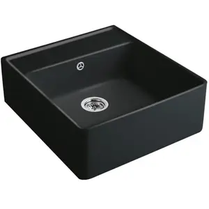 V&B Évier simple avec garniture vidage, commande manuelle, pure black pas cher