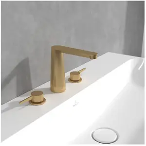 Comparateur de prix : Mitigeur lavabo 3 trous VILLEROY ET BOCH Conum sans tirette Or brossé