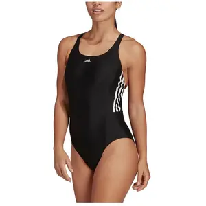 adidas - Women's 3-Stripes Mid Swimsuit - Maillot de bain taille 44, noir