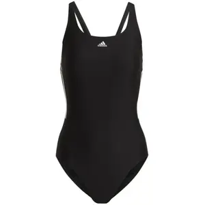 adidas - Women's 3-Stripes Mid Swimsuit - Maillot de bain taille 34, noir pas cher