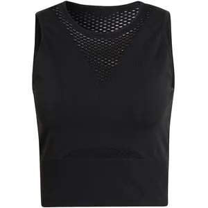adidas Aeroknit Crop Débardeur Tank Top Femmes - Noir, Taille L pas cher