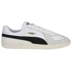 Puma - Sneakers Puma En Cuir De Vachette Blanches Et à Lacets Plats - Blanches 43 pas cher