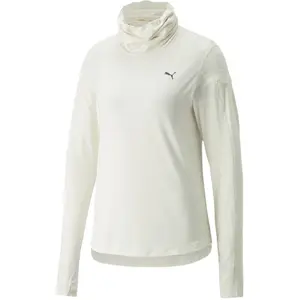 Puma Cloudspun High Neck Haut Manches Longues Femmes-Blanc, Taille L pas cher