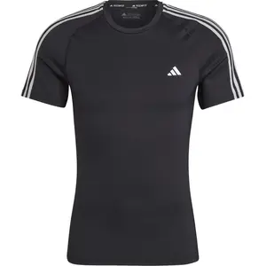 adidas T-shirt d'entraînement Techfit 3-Stripes multicolore S pas cher